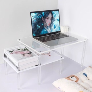 🎁限時特賣 飄窗書桌 電腦桌 可diy 透明亞克力小桌子 cp值 小桌子 置物架 置物桌子 床上電腦桌 床上桌子 小巧