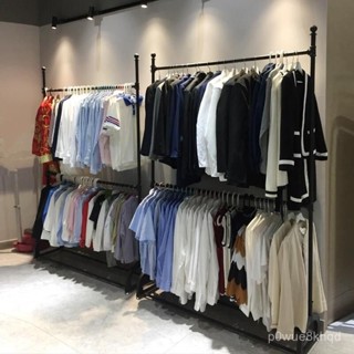 【可開發票🎁破損包賠】【店鋪熱銷】家居雙層掛衣架落地立式雙桿臥室衣帽架陽臺晾衣架衣帽間鐵藝衣架