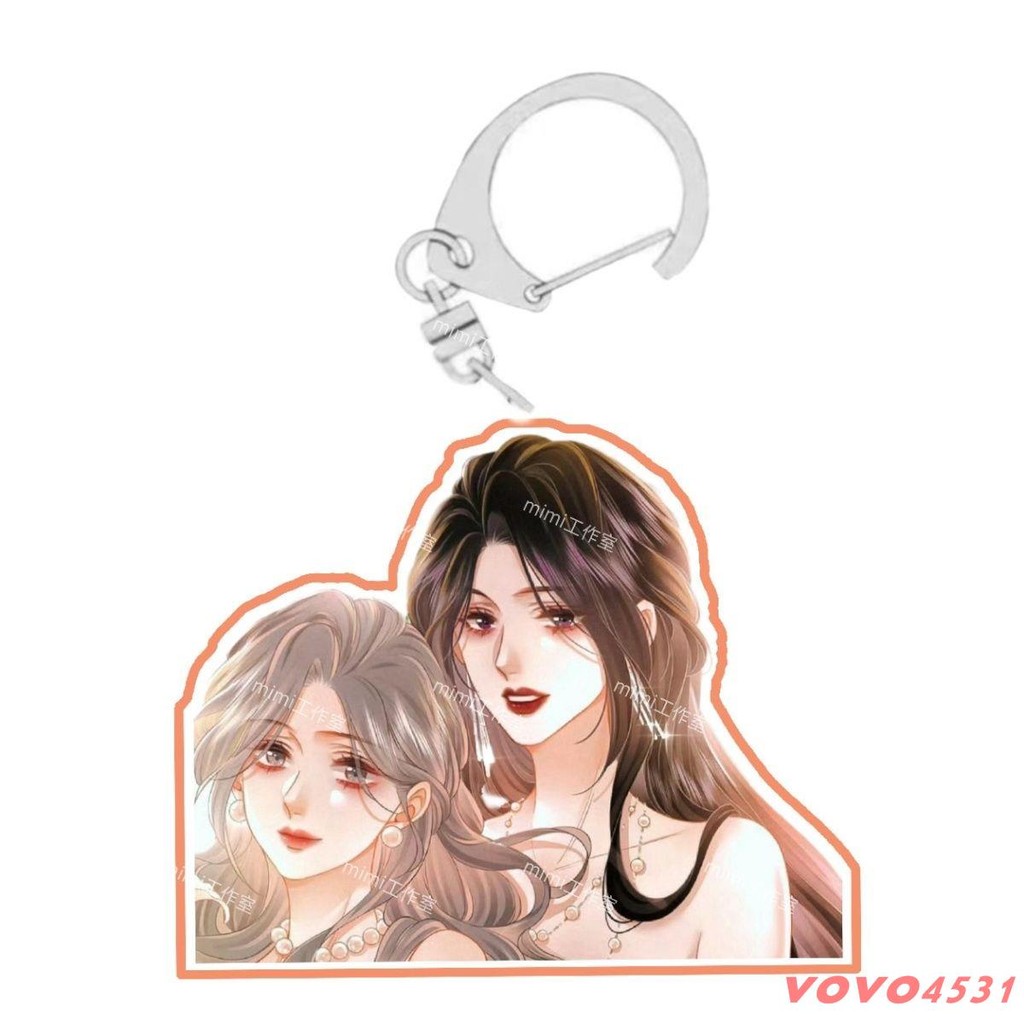 新品優惠💕雙面爆款高顏值漫畫顧小姐和曲小姐唯美亞克力透明掛件鑰匙扣定制鑰匙圈