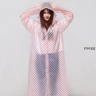 防水風衣🎗 非一次性時尚便攜式雨衣男女韓版情侶加厚成人戶外旅遊雨披圓點