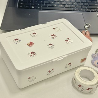 ✨新店促銷☜桃園出貨✨【7090人好評】Kitty收納盒卡通純白大容量少女筆筒ins風學生桌面整理文具鉛筆盒
