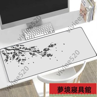 日式遊戲滑鼠墊粉色櫻花鼠標墊黑色白色xxl大號桌墊torii藝術滑鼠墊