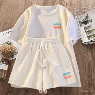 ✨ZeR0'衣櫥✨單/套裝休閒甜美風夏季新款軟妹運動服潮牌上衣短袖短褲子百搭ins夏裝 短袖裙子 套裝