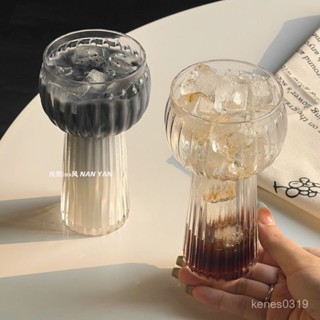 臺灣出貨 條紋玻璃杯 飲料杯 冷飲杯 咖啡玻璃杯 網紅ins風水晶條紋玻璃杯果汁奶茶杯啤酒杯鷄尾酒杯冰美式咖啡杯 HPI