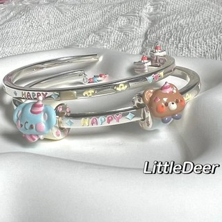 臺灣出貨🐻【熊熊派對】beads手鐲女ins 輕奢高階感手環可愛卡通 手飾 朋友禮物🎁