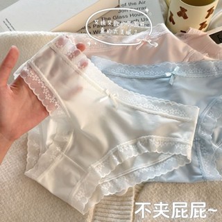 💗臺灣熱銷💗 【6.7萬人好評】5條 冰蕾7A冰絲無痕內褲女抗菌透氣檔中腰夏季少女學生舒適三角褲0315 HENO