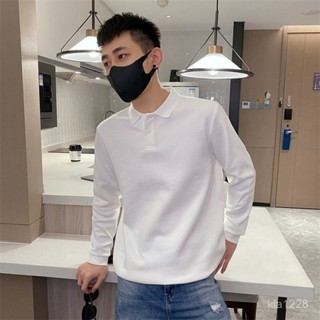 奢派💕長袖polo衫 長袖T恤男士polo衫長袖秋季2022新款翻領衛衣男寬鬆潮流百搭外套打底上衣