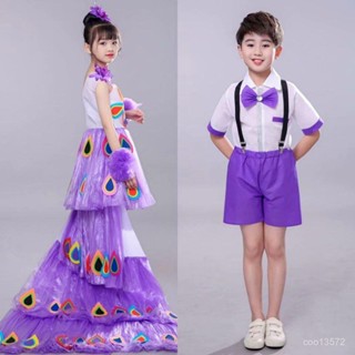 🔥新品暢銷🔥 兒童環保服裝女孩幼兒園孔雀親子時裝秀走秀演出服diy手工材料 NFT3