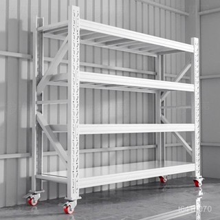 倉儲貨架家用可移動貨架帶輪置物架展示架倉庫儲物架用帶萬嚮輪耐重置物架 碳鋼置物架 鐵架 免螺絲角鋼 收納架帶滑輪