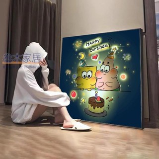 diy手工🌈海綿鉆石畫滿鉆客小幅生日快樂十字繡2025新款貼手工帶框5d 三木家居