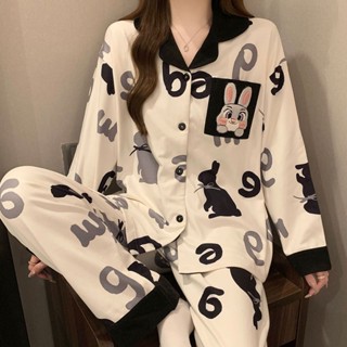 🚚新品下殺🚚德絨睡衣女春秋冬款保暖開衫長袖女士睡衣卡通韓版時尚家居服套裝