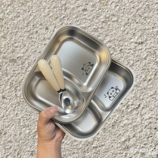 臺灣熱賣🔥【店鋪熱銷】食品級316不銹鋼兒童餐盤幼兒園家用寶寶不銹鋼餐盤防摔多格飯盒 JYIV