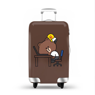 ✈️限時免運✈️加厚耐磨布朗可愛行李箱保護套18-30寸卡通防刮旅行拉桿箱保護罩行李箱保護套 防塵套 防雨套 行李箱套