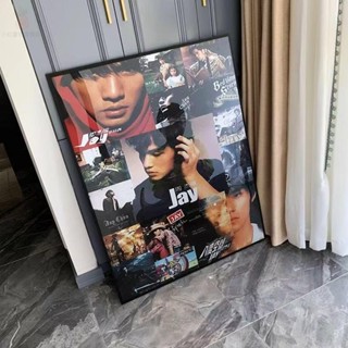 免運 周傑倫掛畫JAY專輯明星宿舍音樂餐廳臥室床頭裝飾畫藝術海報壁畫