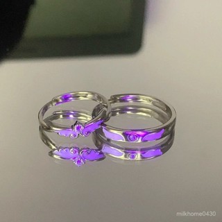 💍限時下殺💍【4204人收藏】925純銀天使之翼情侶對戒髮光戒指ins小眾設計刻字定製禮物送女友
