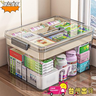 【限時特賣】透明多層藥箱 手提藥箱 家庭宿舍藥品收納盒 防塵防潮醫藥箱 急救箱 大容量藥物收納箱