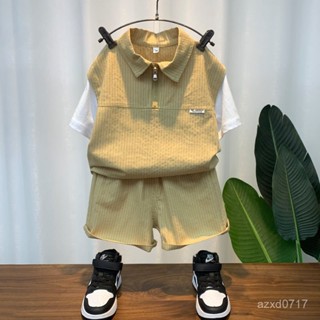 熱賣款 最高品質💯套裝組閤 男童套裝童裝男童夏裝新款洋氣小兒童短袖網紅痞酷帥夏季衣服男童夏天套裝兒童套裝 WHP1