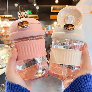 臺灣熱銷✨多彩選擇萌兔吸管可愛卡通便攜辦公室咖啡飲料斜挎保溫杯女款 保溫杯 保冰杯 環保杯 隨手杯 飲料杯 吸管杯