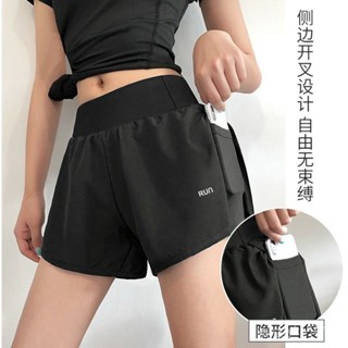 臺灣熱銷✨高腰提臀健身褲 寬鬆健身運動褲 運動短褲兩件防走光健身高腰薄款瑜伽褲顯速幹三分透氣跑步夏季 防走光運動瑜伽短褲