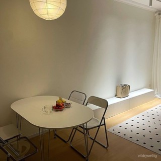 【喜樂生活館】北歐餐桌奶油風小戶型實木餐桌現代簡約家用電腦桌白色橢圓形飯桌