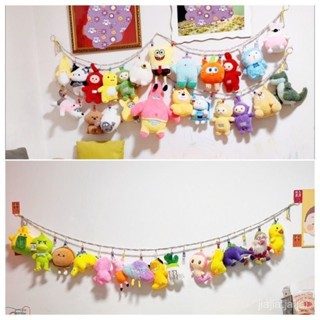 臺灣熱賣🔥新款娃娃收納毛絨玩具照片展示墻家居帽襪收納固定神器床頭置物架 ZFUN