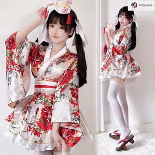 🌸臺灣出貨🌸114年爆款cos神明家居黑道大小姐和服浴衣軟妹正裝傳統和服夏日和風印花改良浴衣和服女士套裝cos服裝