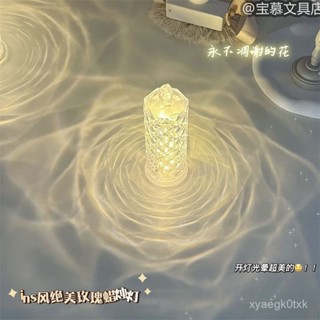 🔥臺灣出貨🔥【2223人收藏】ins風玫瑰花瓣蠟燭燈氛圍燈拍照裝飾床頭led小夜燈生日禮物送女生 3JGB