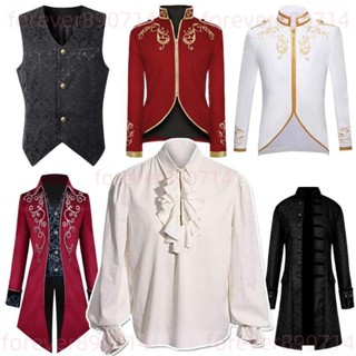 歐式宮廷男裝歐洲中世紀貴族王子禮服內搭打底衫演出服長款燕尾服 影視劇COS服裝 錶演服裝 電影服裝 電視劇服裝