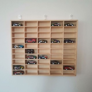 桃園出貨1:64多美卡小汽車收納盒火柴盒小車模型展示櫃風火輪掛墻實木架