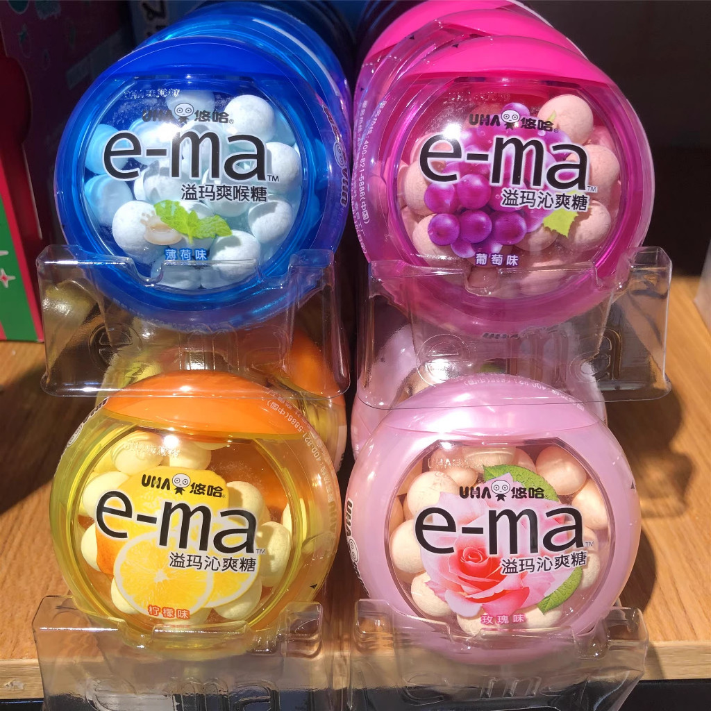 Uha 🇯🇵日本味覺糖 e-ma 喉糖 水果糖系列 約會香體糖果 (葡萄🍇/綜合水果🍎🍑🍇🍊🥭)