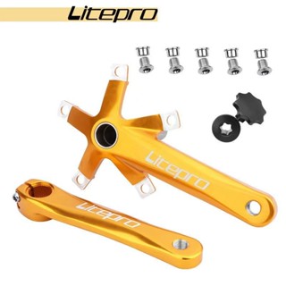 寶藏大店鋪Litepro 折疊自行車曲柄鋁合金 170mm 空心整體山地車山地車 BCD 130 曲柄齒板零件