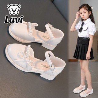 女童皮鞋 兒童皮鞋 LAVI女童涼鞋2025新款夏季兒童鞋公主鞋蝴蝶結珍珠包頭軟底中大童