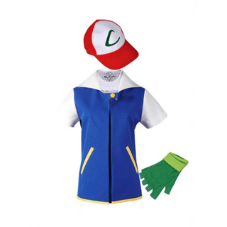 【臺灣 現貨】 寵物小精靈 動漫服裝 Cosplay神奇寶貝球 小智 男女帶帽套裝 角色扮演服