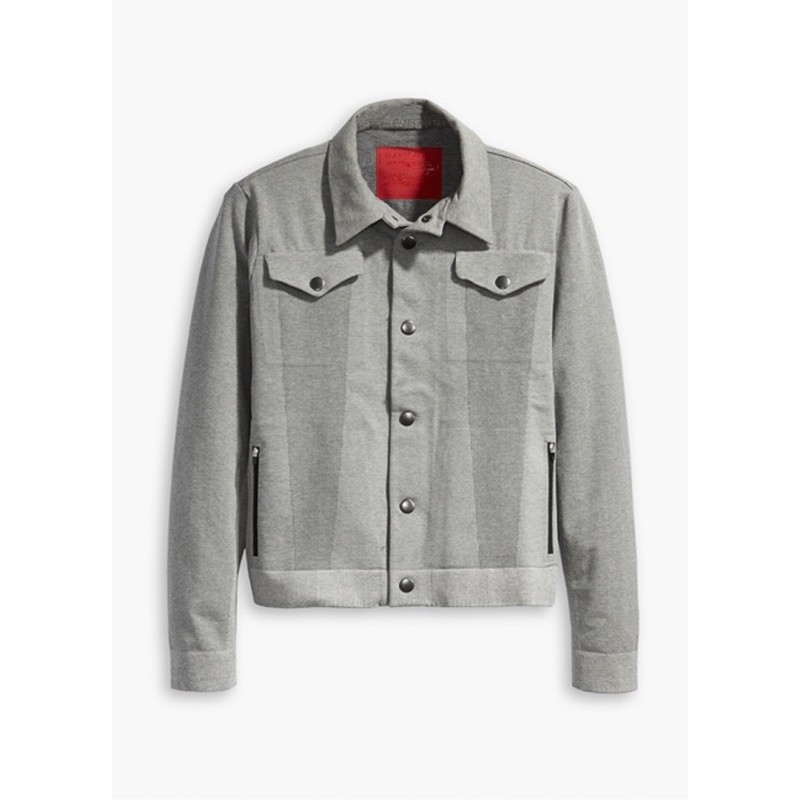 Levis 男款 針織外套 LEJ 3D剪裁 簡約灰 xs