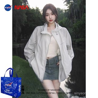 新品限時特惠 ✨【2084人在10小時內髮貨】NASA聯名美式vintage冰絲速幹防曬衣女ins潮牌輕薄透氣連帽外套男