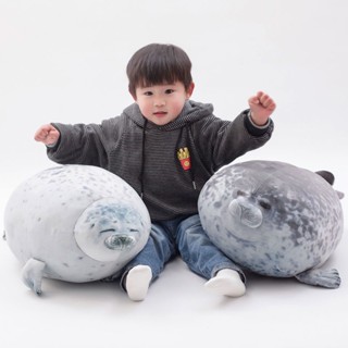🔥日本大阪 海豹 抱枕 水族館 毛絨玩具 靠枕 玩偶 網紅 醜萌公仔 生日禮物 交換禮物安撫娃娃