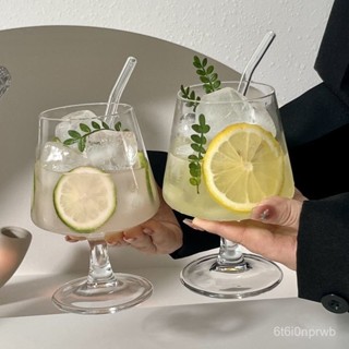 臺灣出貨【30天熱銷7584件】ins網紅餐廳玻璃杯酒杯矮腳白蘭地杯冰咖啡杯蘇打chic簡約杯 MY63