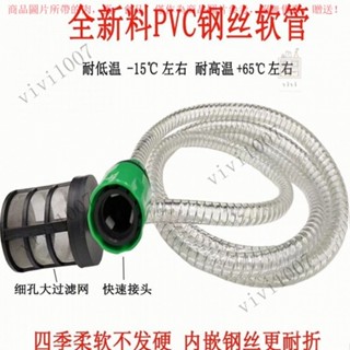 【臺灣出貨】 無綫鋰電池高壓洗車機進水管配件吸水管軟管子家用水槍鋼絲抽水管 58C8