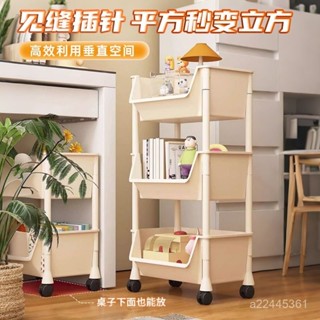 居家日用百貨🎁【靜音滑輪】小推車置物架多層落地收納架客廳零食玩具蔬菜儲物架學生移動書架