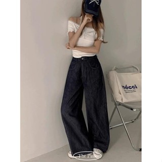 Codibook｜韓國 thepink 高腰原色側邊打褶寬版牛仔褲［預購］牛仔褲 女裝