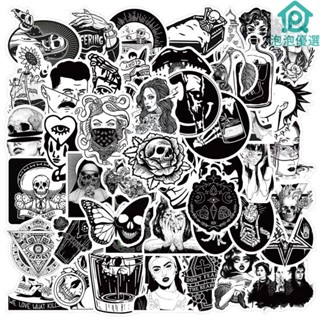 🏆臺灣出貨👍diy塗鴉貼紙 100張黑白哥特朋克風塗鴉貼紙ins小眾設計感平板文具手機裝飾貼畫