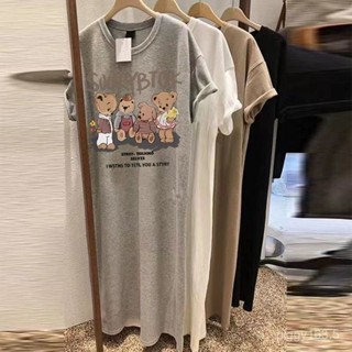 🔥桃園出貨🔥夏季熱賣【店鋪熱銷】短袖T恤女寬鬆韓版夏季新款過膝連衣裙大碼中長款上衣可外穿睡裙