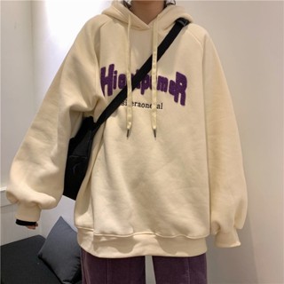 Tianx✨秋冬季特大碼240斤學生加絨加厚胖mm寬鬆BF連帽衫套頭衛衣外套300