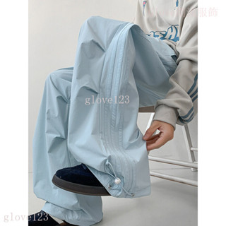 🌷臺灣出貨🌷Glove 運動工裝褲女 2025新款 褶皺高腰 寬鬆顯瘦 百搭潮流 休閒直筒褲 闊腿長褲 寬褲 褲子女