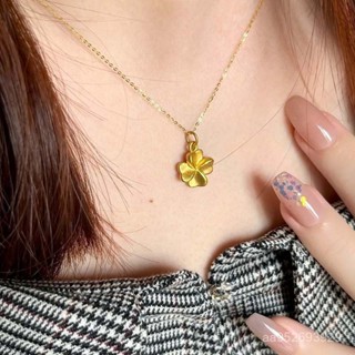 💎金福源珠寶💎S925鍍銀金色四葉草項鏈女輕奢小眾ins高階吊墜鎖骨鏈送女友禮物純銀吊墜純銀項鍊 純銀串珠 銀飾 銀