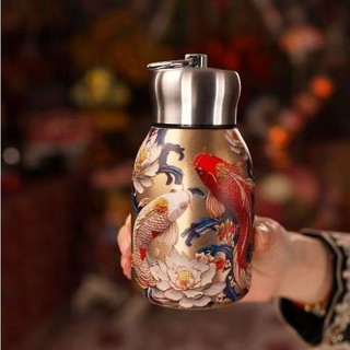 孔雀迷你保溫杯 口袋杯 真空保溫杯 真空迷你口袋杯 保冰小胖丁 復古金孔雀保溫杯 提環口袋杯 車載隨手杯 FAAV