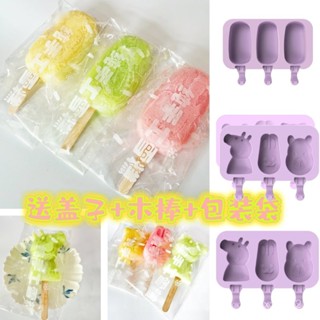 矽膠自製雪糕模具冰棒冰糕冰激淩盒冰棒模具家用製作卡通冰塊模型 WRJZ