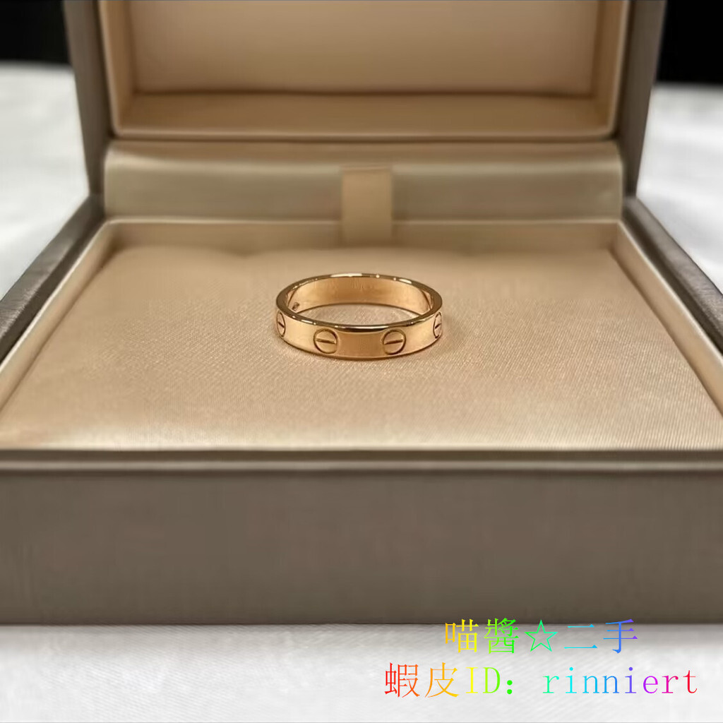 Cartier 卡地亞 LOVE 系列 18K玫瑰金 戒指 寬3.6mm 情侶款 B4085200