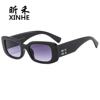 ✨臺灣出貨✨ 鏡尚嚴選 歐美時尚個性雙色miu字母腿太陽鏡 潮流男女士墨鏡 大牌繆家眼鏡