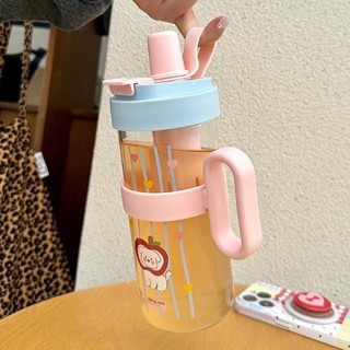 新款手柄玻璃杯 手提雙飲杯 茶倉吸管杯 隨行吸管杯 咖啡杯 環保杯 飲料杯 耐高溫無異味 果汁杯 大容量吸管杯